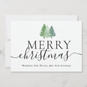 Cartes Pour Fêtes Annuelles Joyeux Noël Entreprise logo Sapins modernes (Devant)