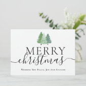 Cartes Pour Fêtes Annuelles Joyeux Noël Entreprise logo Sapins modernes (Debout devant)