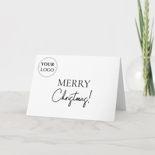 Cartes Pour Fêtes Annuelles Joyeux Noël Entreprise Logo Simple Personnalisé (Devant)