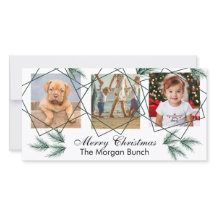 Joyeux Noël Épingle moderne à 3 photos en forme d'