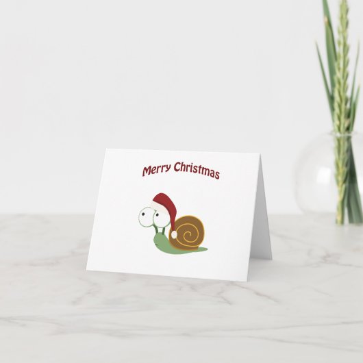 Cartes Pour Fêtes Annuelles Joyeux Noël ! Escargot (Devant)