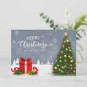 Cartes Pour Fêtes Annuelles Joyeux Noël et Bonne Année (Debout devant)
