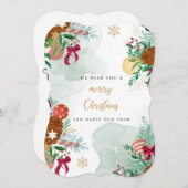 Cartes Pour Fêtes Annuelles Joyeux Noël et Bonne Année (Devant / Derrière)