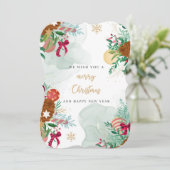 Cartes Pour Fêtes Annuelles Joyeux Noël et Bonne Année (Debout devant)