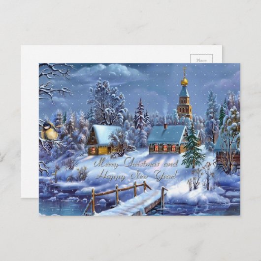 Cartes Pour Fêtes Annuelles Joyeux Noël et bonne année (Devant / Derrière)