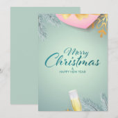 Cartes Pour Fêtes Annuelles Joyeux Noël et Bonne Année (Devant / Derrière)