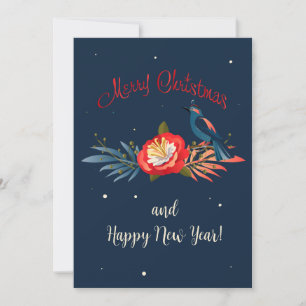 Cartes Pour Fêtes Annuelles Joyeux Noël et Bonne Année ! 2025 Blue Bird