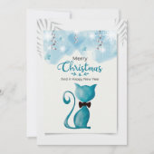 Cartes Pour Fêtes Annuelles Joyeux Noël et Bonne Année Chat (Devant)