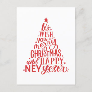 Cartes Pour Fêtes Annuelles Joyeux Noël et Bonne Année. Lettres rouges