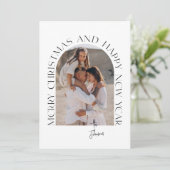 Cartes Pour Fêtes Annuelles Joyeux Noël et Bonne Année Moderne (Debout devant)