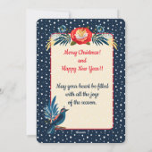 Cartes Pour Fêtes Annuelles Joyeux Noël et Bonne Année ! Oiseau bleu 2025 (Dos)