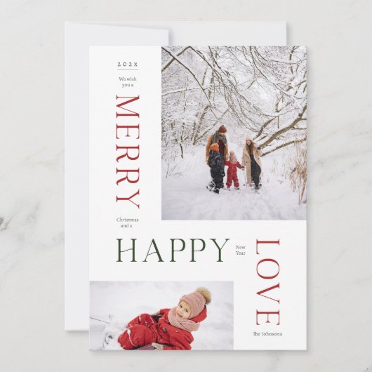 Cartes Pour Fêtes Annuelles Joyeux Noël et Bonne année photo (Devant)