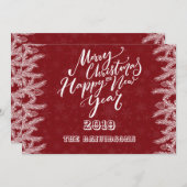 Cartes Pour Fêtes Annuelles Joyeux Noël et Bonne année Pine Parties scintillan (Devant / Derrière)