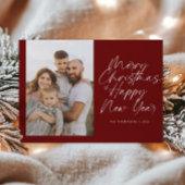 Cartes Pour Fêtes Annuelles Joyeux Noël et Bonne Année Script moderne