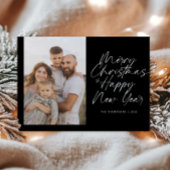 Cartes Pour Fêtes Annuelles Joyeux Noël et Bonne Année Script moderne