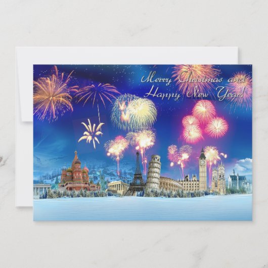 Cartes Pour Fêtes Annuelles joyeux noël et heureux nouvel an (Devant)