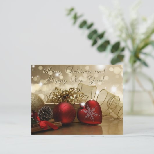 Cartes Pour Fêtes Annuelles joyeux noël et heureux nouvel an (Debout devant)