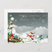 Cartes Pour Fêtes Annuelles joyeux noël et heureux nouvel an (Devant / Derrière)