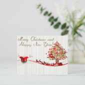 Cartes Pour Fêtes Annuelles joyeux noël et heureux nouvel an (Debout devant)