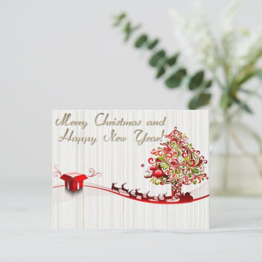 Cartes Pour Fêtes Annuelles joyeux noël et heureux nouvel an (Debout devant)