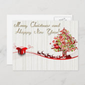 Cartes Pour Fêtes Annuelles joyeux noël et heureux nouvel an (Devant / Derrière)