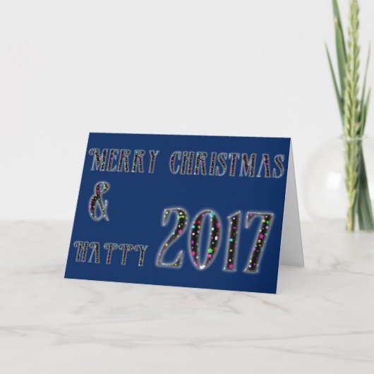 Cartes Pour Fêtes Annuelles Joyeux Noël et Joyeux Typographie des étoiles 2017 (Devant)