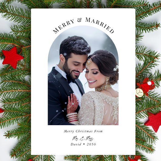 Cartes Pour Fêtes Annuelles Joyeux Noël et mariage photo Arche