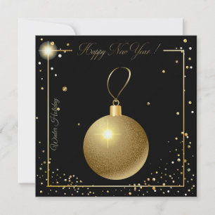 Cartes Pour Fêtes Annuelles Joyeux Noël et Nouvel An ! 20XX Gold Luxury