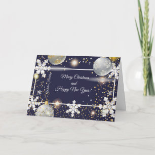 Cartes Pour Fêtes Annuelles Joyeux Noël et Nouvel An ! 20XX Luxe Argent