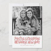 Cartes Pour Fêtes Annuelles Joyeux Noël Et Nouvel An Lettré À La Main (Devant)