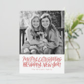 Cartes Pour Fêtes Annuelles Joyeux Noël Et Nouvel An Lettré À La Main (Debout devant)