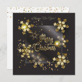 Cartes Pour Fêtes Annuelles Joyeux Noël et Nouvel An ! Luxe Or 2023 (Devant / Derrière)