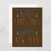 Cartes Pour Fêtes Annuelles Joyeux Noël et une bonne année (Devant / Derrière)