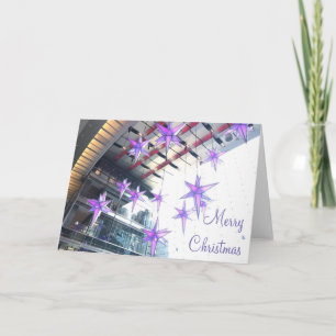 Cartes Pour Fêtes Annuelles Joyeux Noël Etoiles violettes Columbus Circle NYC