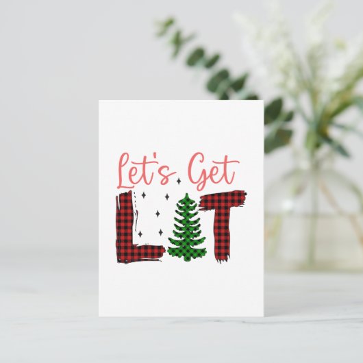 Cartes Pour Fêtes Annuelles Joyeux Noël Faisons Lit Noël (Debout devant)