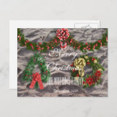 Cartes Pour Fêtes Annuelles Joyeux Noël Famille Décembre 2016 Wreath Sand (Devant / Derrière)