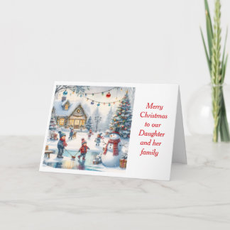 Cartes Pour Fêtes Annuelles Joyeux Noël Famille Fille