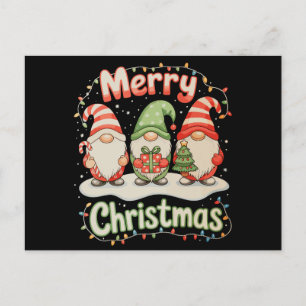 Cartes Pour Fêtes Annuelles Joyeux Noël Famille Gnome Lumières de Noël Fêtes