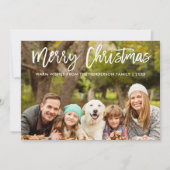 Cartes Pour Fêtes Annuelles Joyeux Noël Famille Photo Moderne Script (Devant)