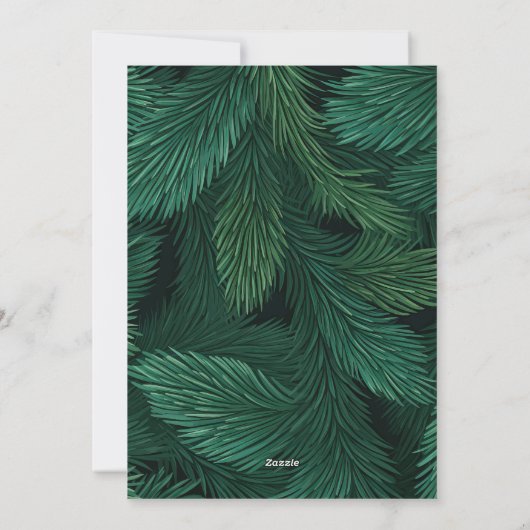 Cartes Pour Fêtes Annuelles Joyeux Noël Famille Photo Pine Tree (Dos)