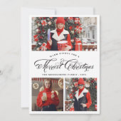 Cartes Pour Fêtes Annuelles Joyeux Noël Fancy Script Élégant 3 Photo (Devant)
