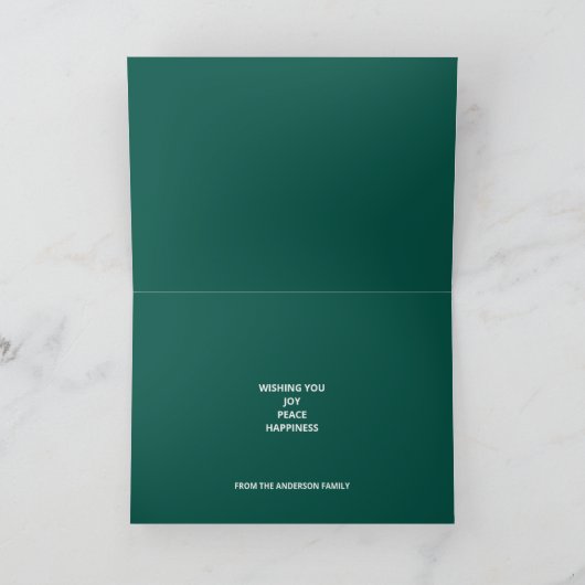 Cartes Pour Fêtes Annuelles Joyeux Noël Faux Gold Foil et vert (Intérieur)