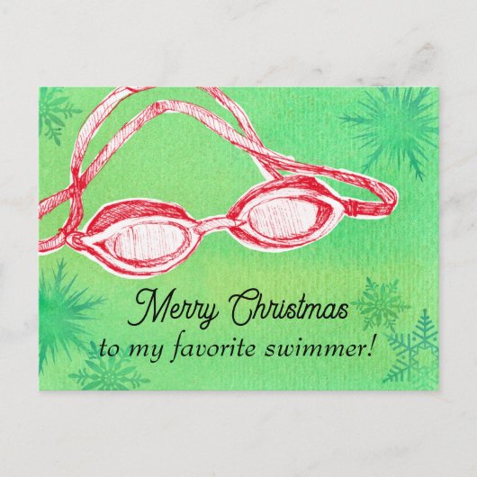Cartes Pour Fêtes Annuelles Joyeux Noël Favori nage lunettes (Devant)