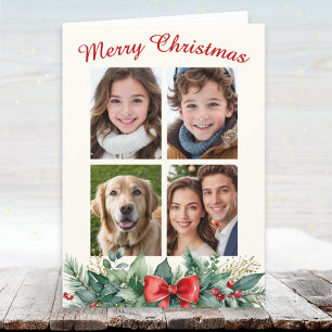 Cartes Pour Fêtes Annuelles Joyeux Noël Festif 4 Collage Photo