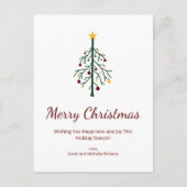 Cartes Pour Fêtes Annuelles Joyeux Noël Festif Arbre À feuillage persistant Re (Devant)