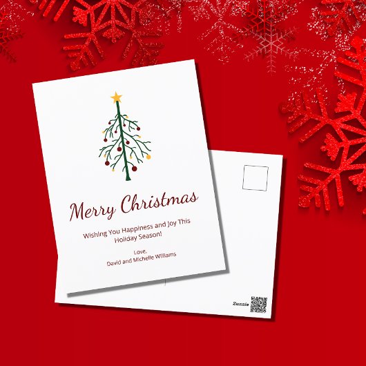 Cartes Pour Fêtes Annuelles Joyeux Noël Festif Arbre À feuillage persistant Re