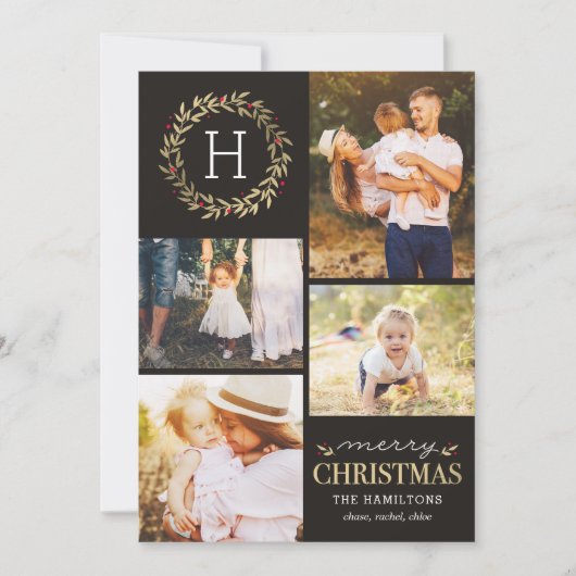 Cartes Pour Fêtes Annuelles Joyeux Noël Festif Festif Couleur ÉDITABLE (Devant)