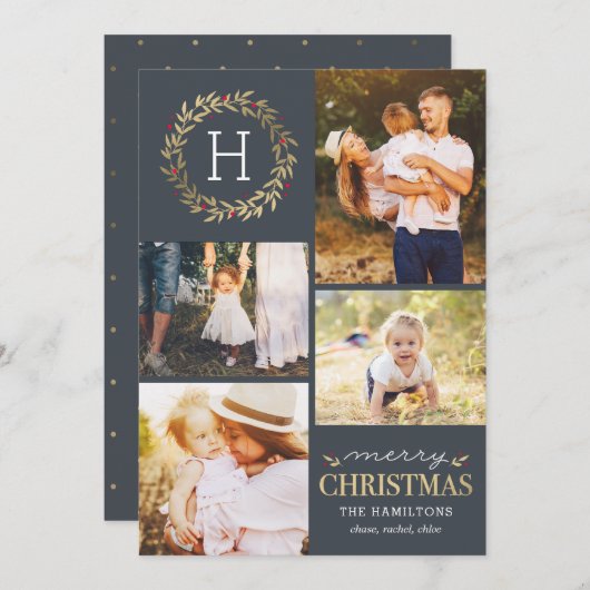 Cartes Pour Fêtes Annuelles Joyeux Noël Festif Festif Couleur ÉDITABLE (Devant / Derrière)