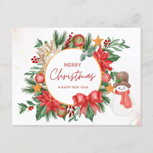 Cartes Pour Fêtes Annuelles Joyeux Noël Festif Poinsettia Wreath