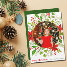 Joyeux Noël Festif Rouge Poinsettia Enfants Photo